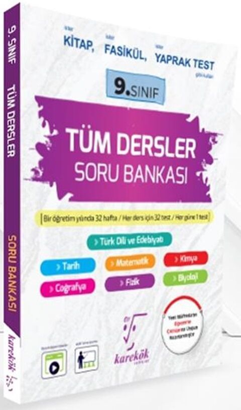 9. Sınıf Tüm Dersler Soru Bankası Karekök Yayınları