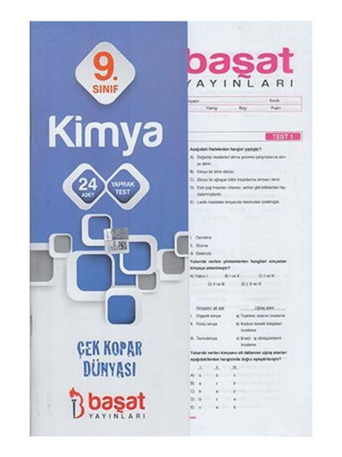 9.Sınıf Kimya Çek Kopart Yaprak Test Başat Yayınları