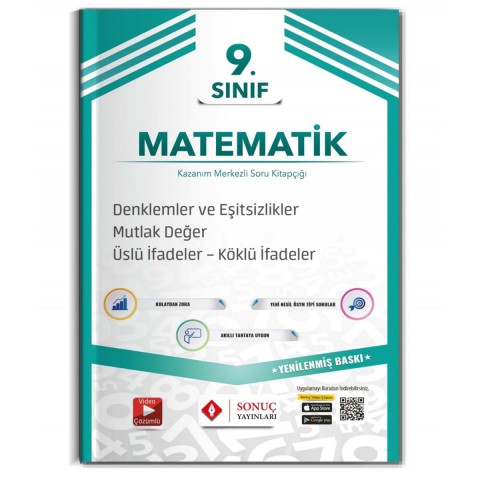 9.Sınıf Denklemler ve Eşitsizlikler Mutlak Değ. Üslü İfadeler, Köklü İfadeler Sonuç Yayınları