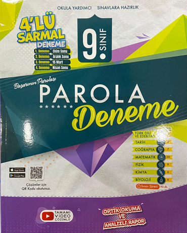 9.Sınıf Sarmal 4`lü Parola Deneme Evrensel İletişim Yayınları