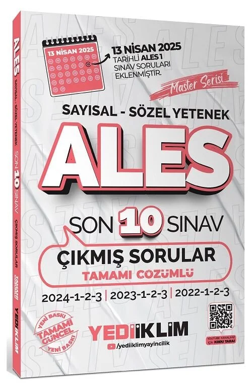 ALES Master Çıkmış Sorular Son 10 Sınav Çözümlü Yediiklim Yayınları