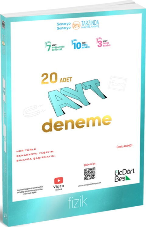 AYT 20 li Fizik Deneme Üç Dört Beş Yayınları