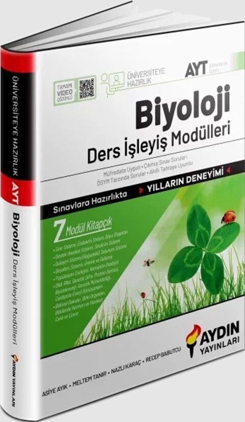 AYT Biyoloji Ders İşleyiş Modülleri 7 Modül Aydın Yayınları