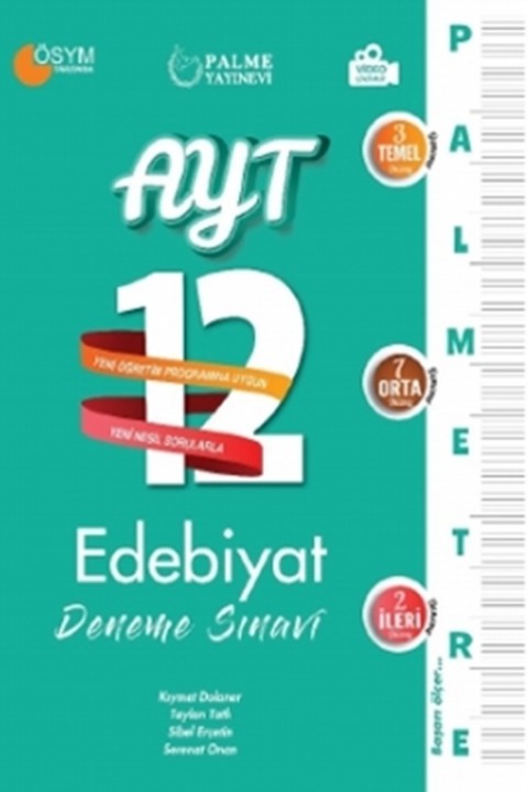 AYT Edebiyat Palmetre 12 Deneme Sınavı Palme Yayınları