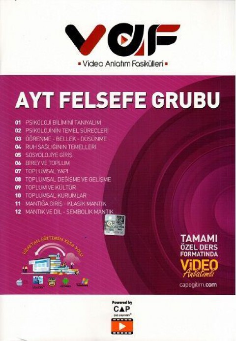AYT Felsefe Video Anlatım Fasikülleri Vaf Yayınları AYT Felsefe Video Anlatım Fasikülleri Vaf Yayınları