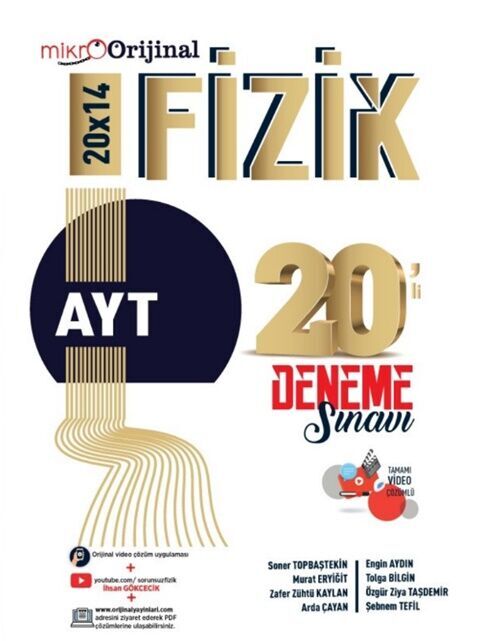 AYT Fizik 20 lİ Deneme Sınavı Orijinal Yayınları