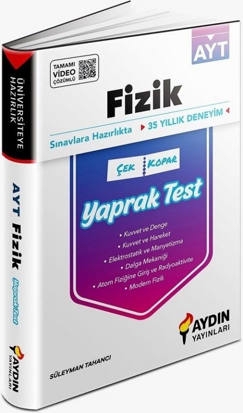 AYT Fizik Çek Kopar Yaprak Test Aydın Yayınları