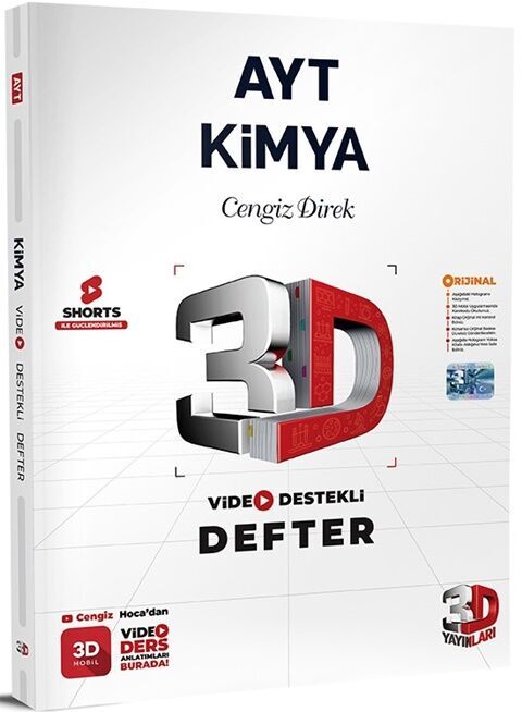 AYT Kimya Video Destekli Defter 3D Yayınları AYT Kimya Video Destekli Defter 3D Yayınları