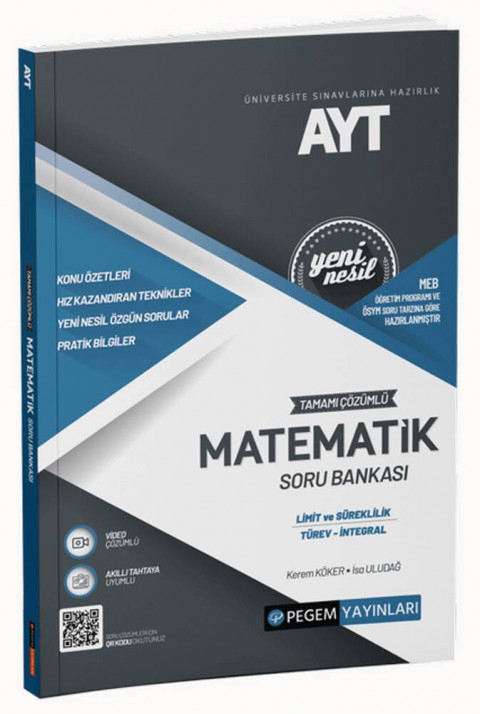 AYT Matematik Limit ve Süreklilik Türev-İntegral Soru Bankası Pegem Akademi Yayıncılık