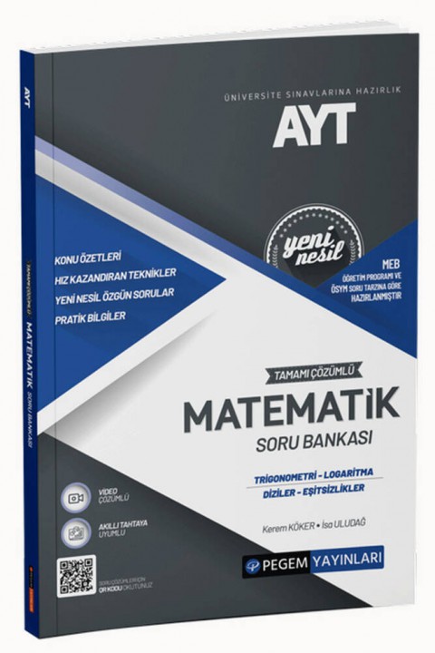 AYT Matematik Trigonometri-Logaritma-Diziler-Eşitsizlikler Soru Bankası Pegem Akademi Yayıncılık