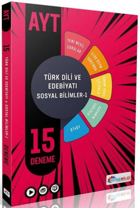 AYT Türk Dili Ve Edebiyatı - Sosyal Bilimler 1 15 Deneme Köşebilgi Yayınları