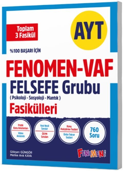AYT VAF Felsefe Fasikülleri Seti Fenomen Yayınları