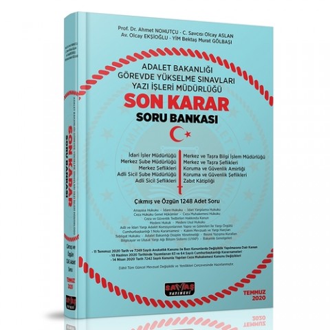 Adalet Bakanlığı GYS Son Karar Soru Bankası 2020 Savaş Yayınları