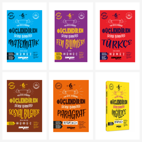 Ankara 6. Sınıf Tüm Dersler Güçlendiren Soru Bankası 6 Kitap Ankara Yayıncılık