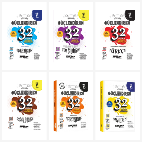 Ankara 7. Sınıf Güçlendiren 32 Haftalık Tüm Dersler Kazanım Denemeleri Seti Ankara Yayıncılık
