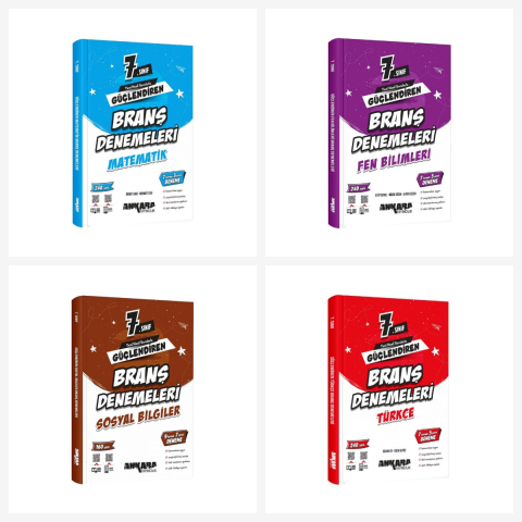 Ankara 7.Sınıf Güçlendiren Tüm Dersler Branş Denemeleri Seti Ankara Yayıncılık