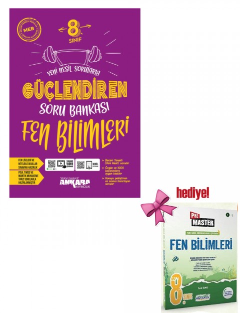 Ankara 8. Sınıf Fen Bilimleri Güçlendiren Soru Bankası + Okyanus Fen Soru Hediyeli