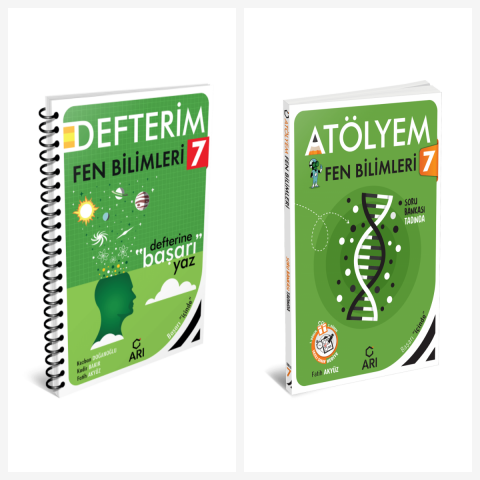 Arı 7. Sınıf Fen Bilimleri Akıllı Defter ve Atölyem Serisi Set 2 Kitap Arı Yayınları