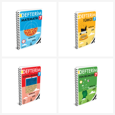 Arı 7. Sınıf Tüm Dersler Defter Seti 4 Kitap Arı Yayınları