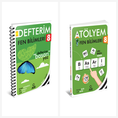 Arı 8. Sınıf Fen Bilimleri Akıllı Defter ve Atölyem Serisi Set 2 Kitap Arı Yayınları