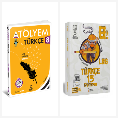 Arı 8 Sınıf Türkçemino Türkçe Atölyem + 15 Deneme Seti Arı ve İsem Yayınları