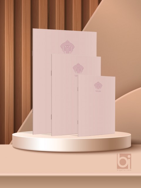 Bi Note Tel Dikişli Not Defteri 3'lü Set Pembe