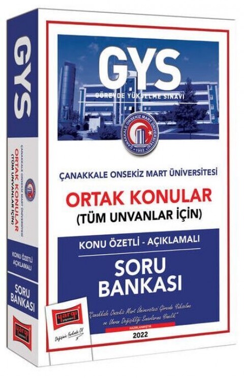 Çanakkale Üniversitesi GYS Konu Özetli Açıklamalı Soru Bankası Yargı Yayınları