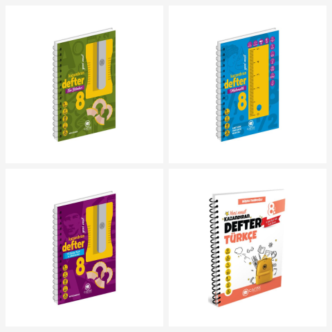 Çanta 8.Sınıf Tüm Dersler Okula Yardımcı Kazandıran Defter Seti 4 Kitap Çanta Yayınları