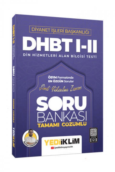 Diyanet İşleri Başkanlığı DHBT I-II Tamamı Çözümlü Soru Bankası Yediiklim Yayınları