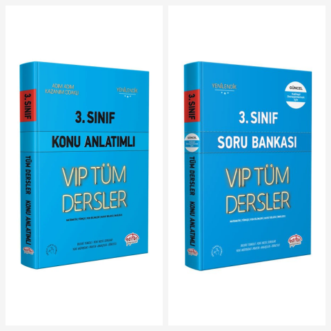 Editör 3. Sınıf VIP Tüm Dersler Konu Anlatımlı Soru Bankası Seti 2 Kitap Editör Yayınları