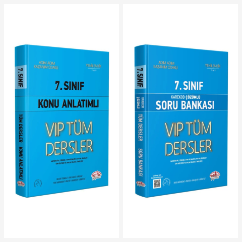 Editör 7. Sınıf VIP Tüm Dersler Konu Anlatımlı Soru Bankası Seti 2 Kitap Editör Yayınları