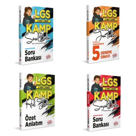 Editör 8. Sınıf 1. Dönem LGS Kampı Tüm Dersler Seti 4 Kitap Editör Yayınları
