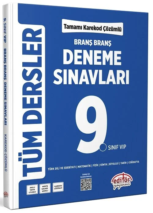 Editör 9. Sınıf Tüm Dersler Ünite Ünite Deneme Sınavları Çözümlü Editör Yayınları