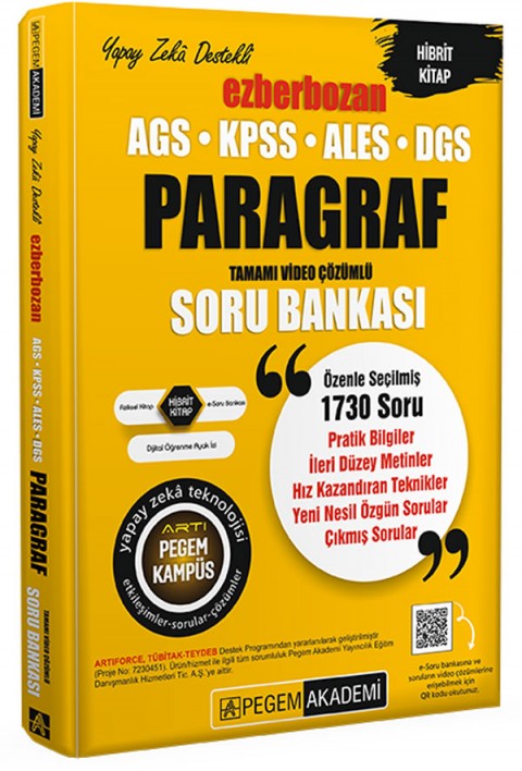 Pegem 2026 KPSS MEB-AGS ALES DGS Paragraf Ezberbozan Soru Bankası Pegem Akademi Yayınları
