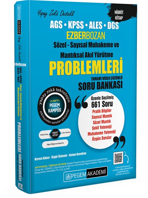 Ezberbozan KPSS ALES DGS Sözel-Sayısal Muhakeme ve Mantıksal Akıl Yürütme Problemleri Soru Bankası Pegem Akademi Yayıncılık