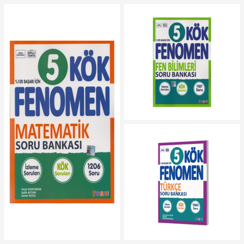 Fenomen 5. Sınıf KÖK Tüm Dersler Soru Bankası Seti 3 Kitap Fenomen Yayınları
