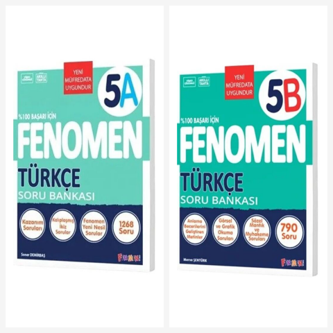 Fenomen 5. Sınıf Türkçe A + B Soru Bankası Seti 2 Kitap Fenomen Yayınları
