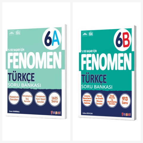 Fenomen 6. Sınıf Türkçe A + B Soru Bankası Seti 2 Kitap Fenomen Yayınları