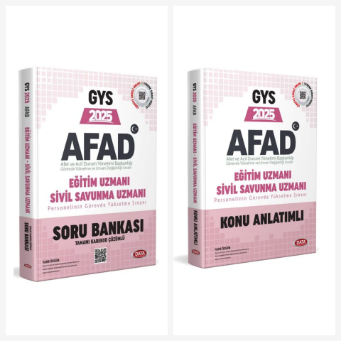 GYS AFAD Eğitim Uzmanı ile Sivil Savunma Uzmanı Konu Anlatımlı Soru Bankası Seti Data Yayınları