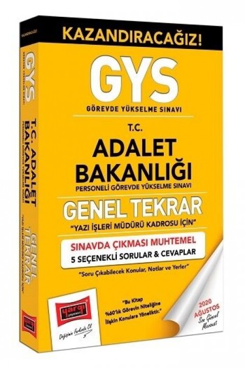 GYS Adalet Bakanlığı Yazı İşleri Kadrosu İçin Genel Tekrar Yargı Yayınları