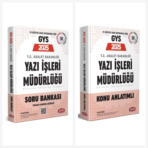 GYS Adalet Bakanlığı Yazı İşleri Müdürlüğü Konu Anlatımlı Soru Bankası Seti Data Yayınları