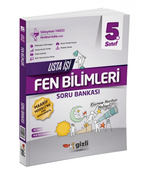 Gizli 5. Sınıf Fen Bilimleri Usta İşi Soru Bankası Kavram Haritası Hediyeli Gizli Yayınları