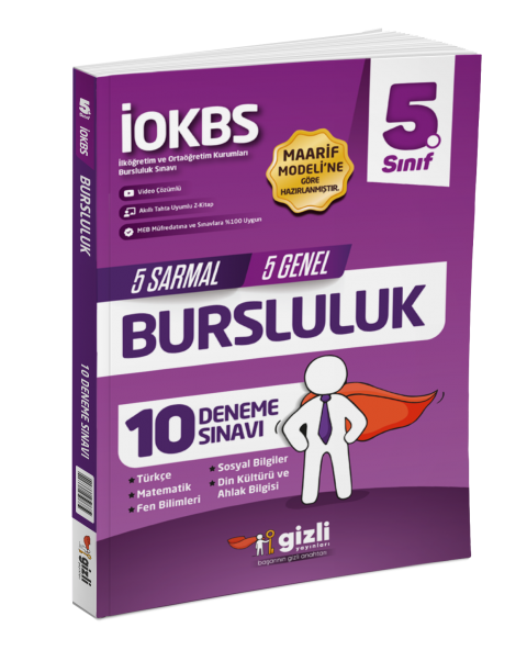 Gizli 5.Sınıf İOKBS Bursluluk 10 Deneme Sınavı Gizli Yayınları