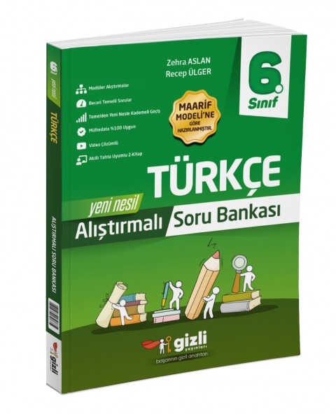 Gizli 6. Sınıf Türkçe Yeni Nesil Alıştırmalı Soru Bankası Gizli Yayınları