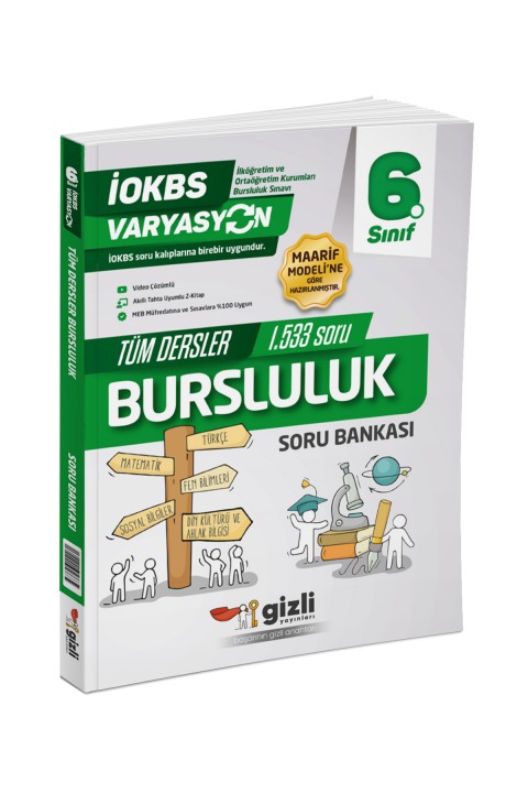 Gizli 6. Sınıf VARYASYON Tüm Dersler Bursluluk Soru Bankası Gizli Yayınları