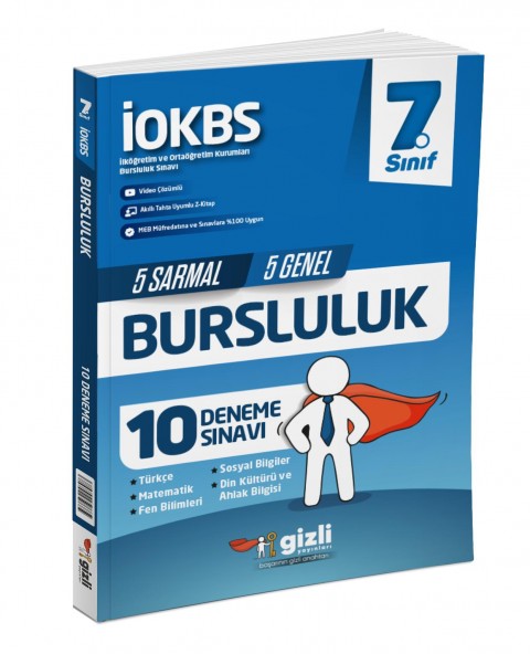 Gizli 7.sınıf İOKBS Bursluluk 10 Deneme Sınavı Gizli Yayınları