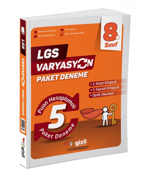 Gizli 8. sınıf VARYASYON 5 li Paket Deneme Gizli Yayınları