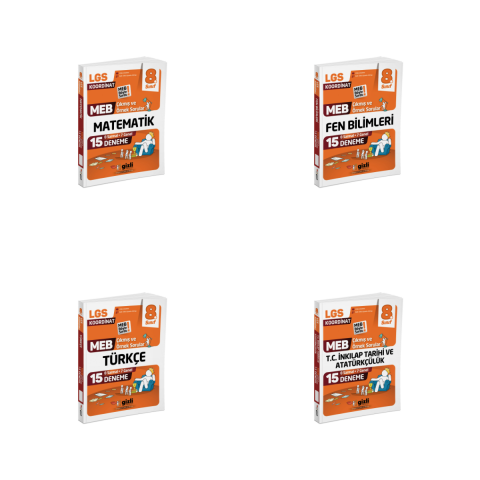 Gizli LGS MEB Tüm Dersler Çıkmış ve Örnek Sorular Seti 4 Kitap Gizli Yayınları