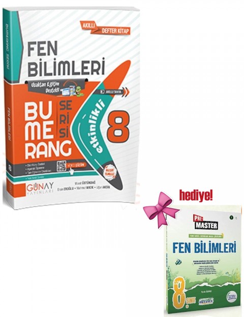 Günay 8.Sınıf Bumerang Etkinlikli Fen Bilimleri Günay Yayınları + Okyanus Fen Soru Hediyeli