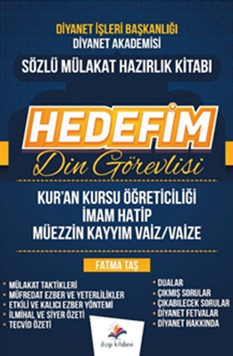 Hedefim Din Görevlisi Sözlü Mülakat Hazırlık Kitabı Dizgi Kitap Yayınları